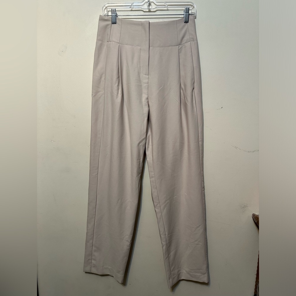 Line And Dot NWT Leslie Trouser Pleated Pant In Ecru Cream Small Business Causal - Picture 2 of 10